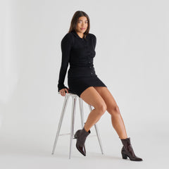 Dolce Vita SHOES | Slim Mulberry Crinkle Patent Booties