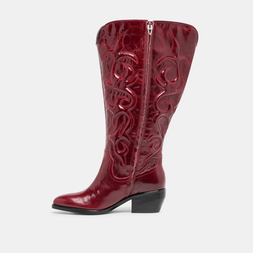 Dolce Vita SHOES | Mirla Oxblood Leather Extra Wide Calf Boots