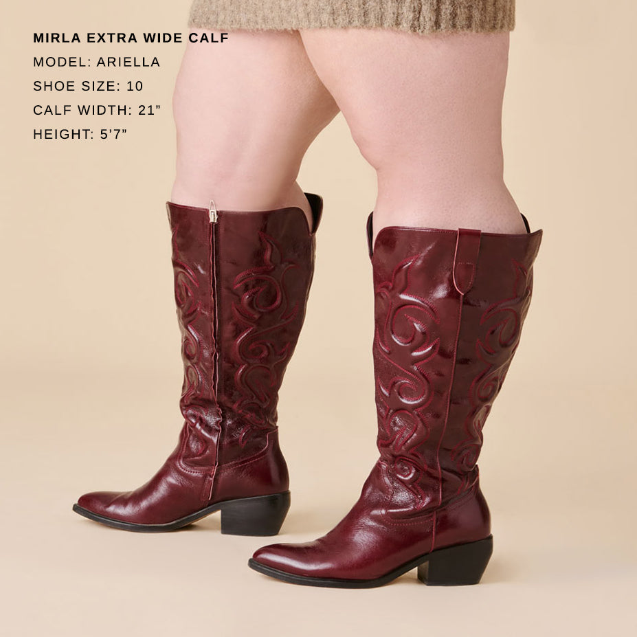 Dolce Vita SHOES | Mirla Oxblood Leather Extra Wide Calf Boots