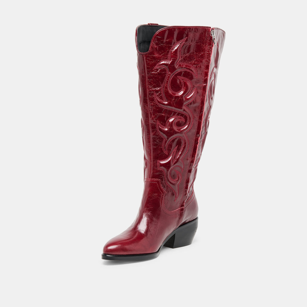 Dolce Vita SHOES | Mirla Oxblood Leather Extra Wide Calf Boots