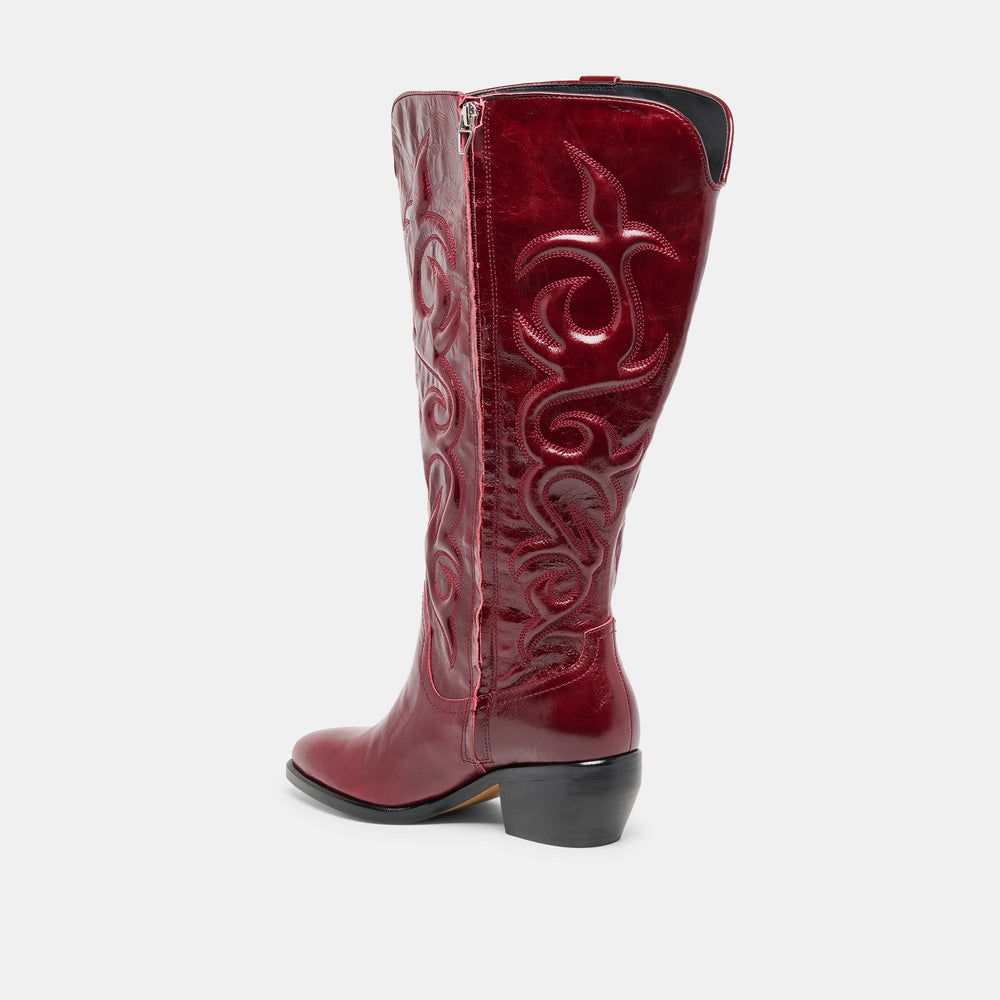 Dolce Vita SHOES | Mirla Oxblood Leather Extra Wide Calf Boots