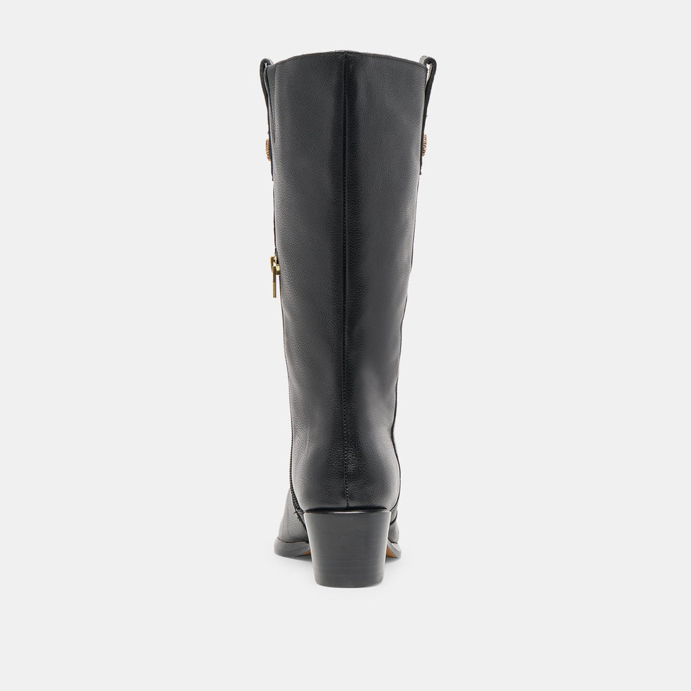 Dolce Vita SHOES | Vern Black Leather Wide Calf Boots