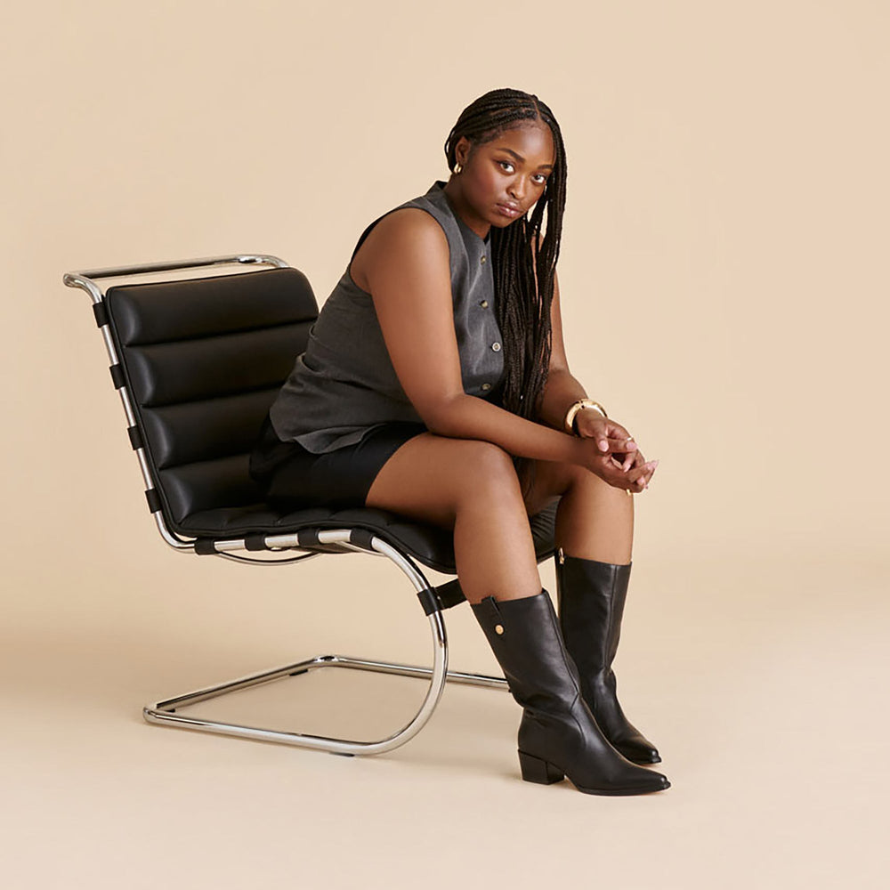 Dolce Vita SHOES | Vern Black Leather Wide Calf Boots