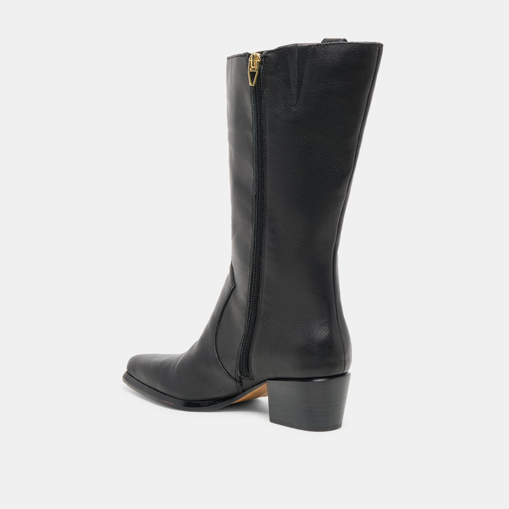 Dolce Vita SHOES | Vern Black Leather Wide Calf Boots