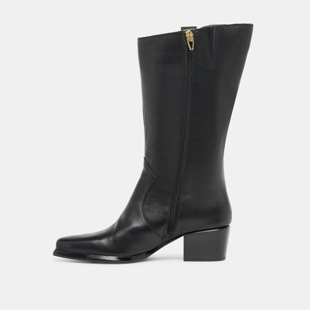 Dolce Vita SHOES | Vern Black Leather Wide Calf Boots