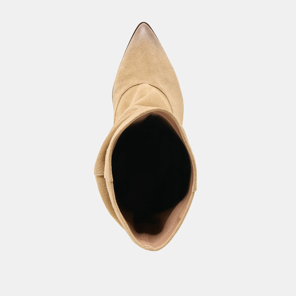 Dolce Vita SHOES | Talina Dk Taupe Suede Wide Calf Boots