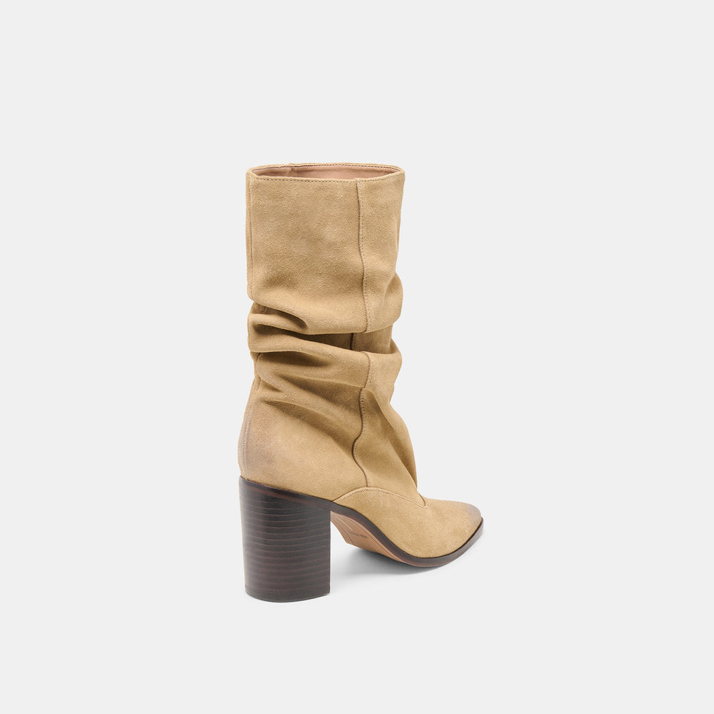 Dolce Vita SHOES | Talina Dk Taupe Suede Wide Calf Boots