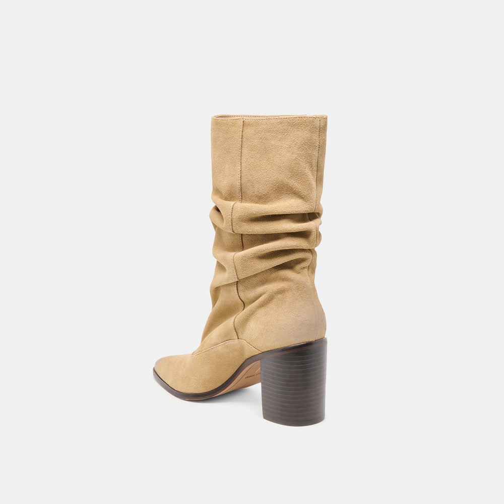 Dolce Vita SHOES | Talina Dk Taupe Suede Wide Calf Boots