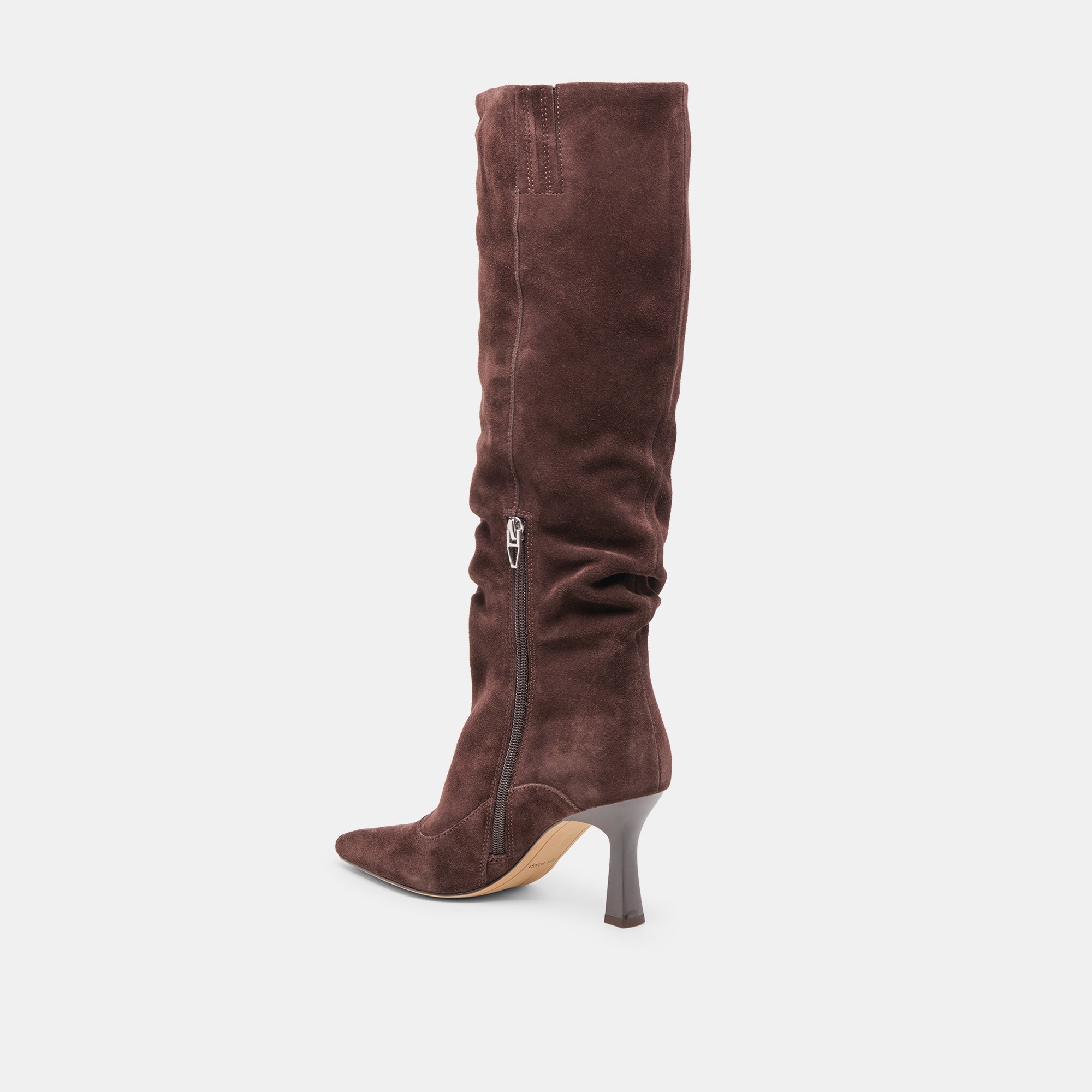 Dolce Vita SHOES | Lousa Mahogany Suede Wide Calf Boots