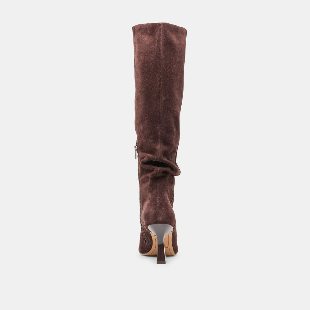 Dolce Vita SHOES | Lousa Mahogany Suede Wide Calf Boots