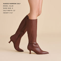 Dolce Vita SHOES | Auggie Chocolate Leather Narrow Calf Boots