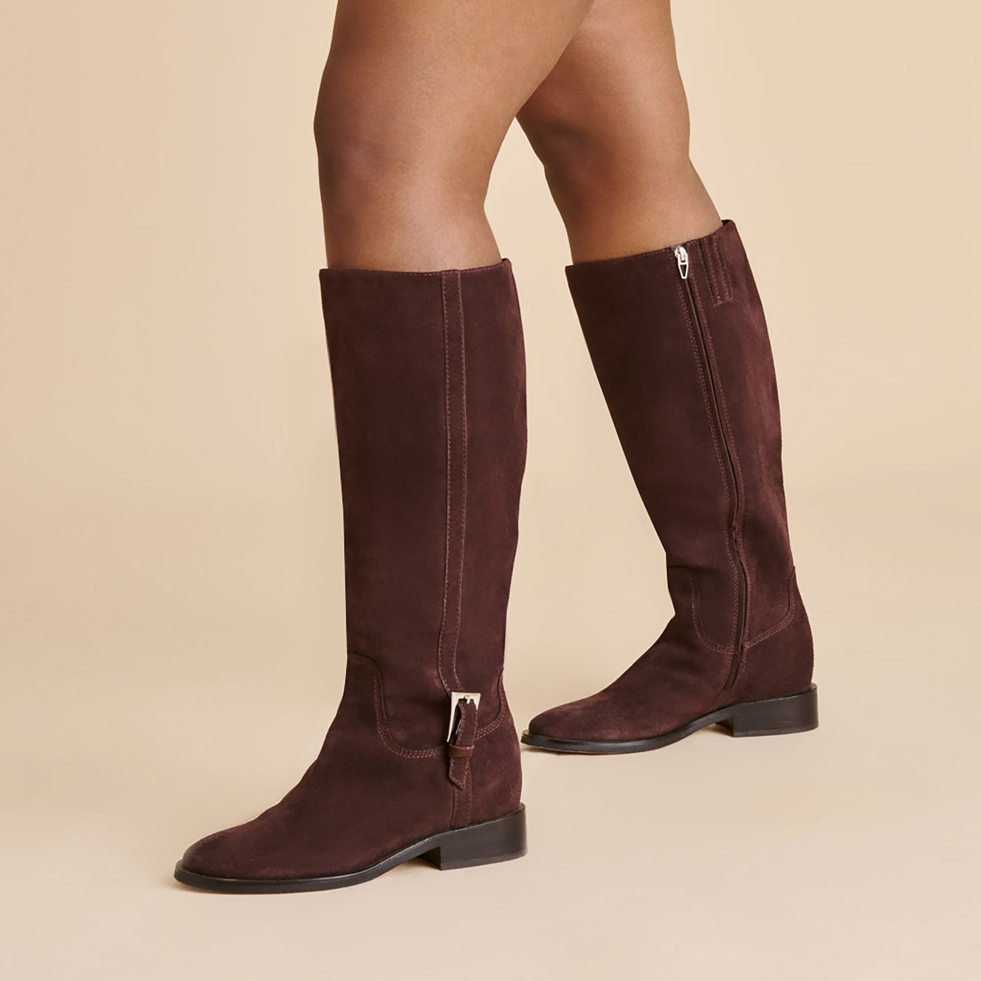 Dolce Vita SHOES | Kilian H2O Waterproof Mahogany Suede Wide Calf Boots