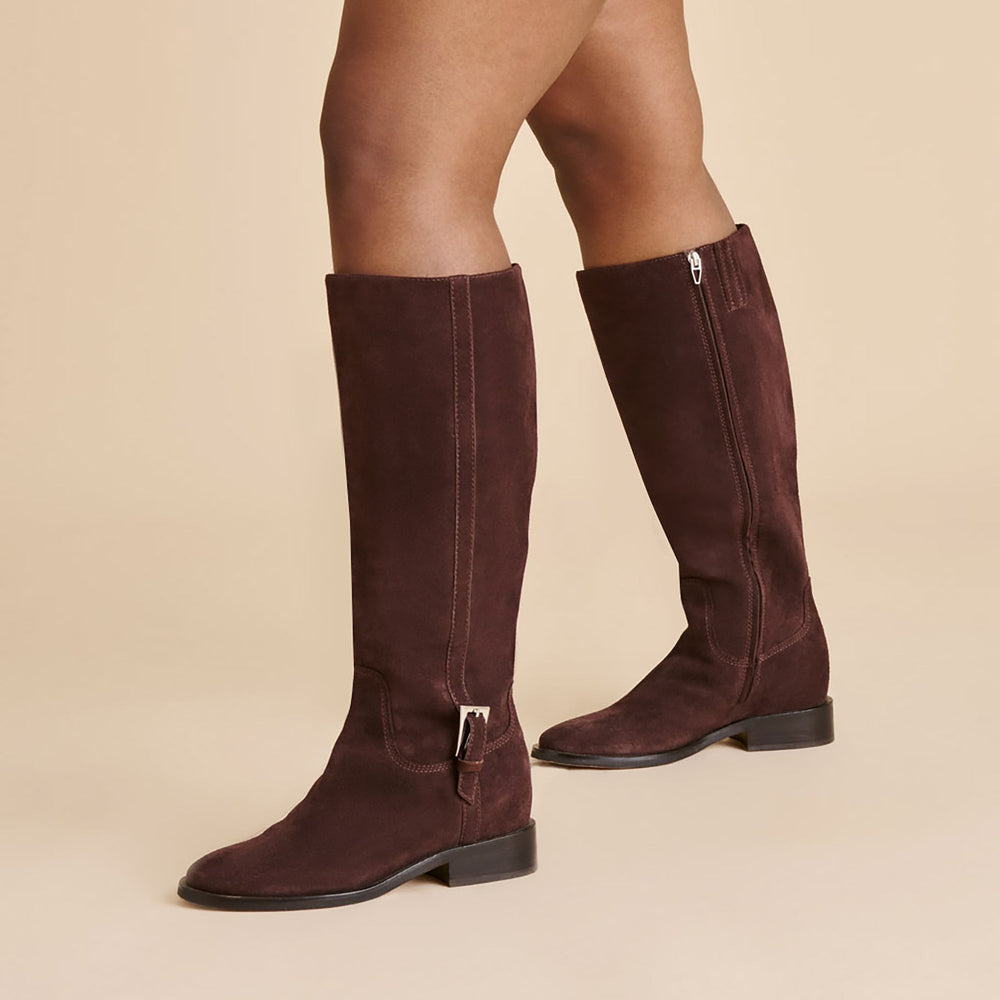 Dolce Vita SHOES | Kilian H2O Waterproof Mahogany Suede Wide Calf Boots
