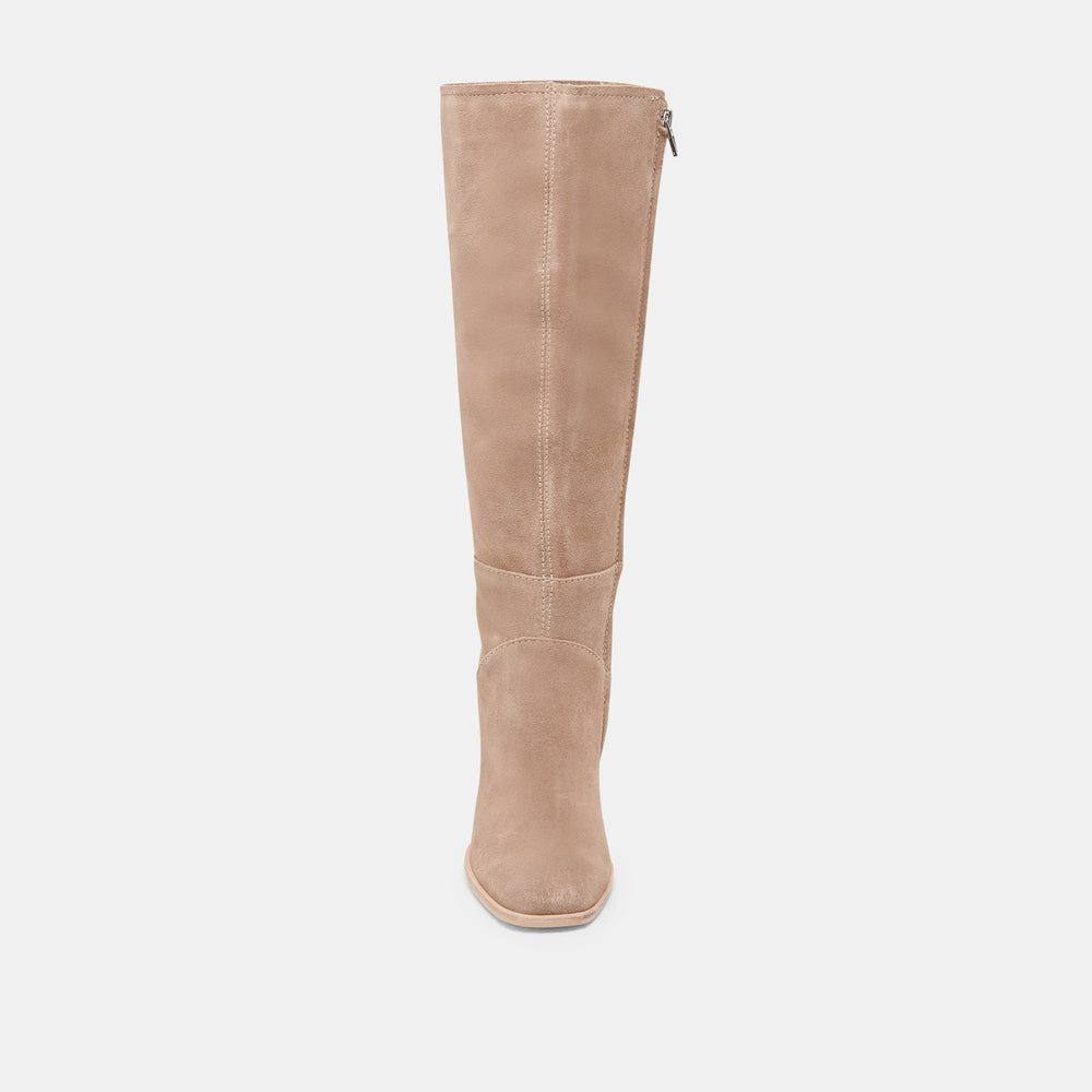 Dolce Vita SHOES | FYNN Wide Calf Boots Truffle Suede | Truffle Suede Knee-High Boots
 – Dolce Vita