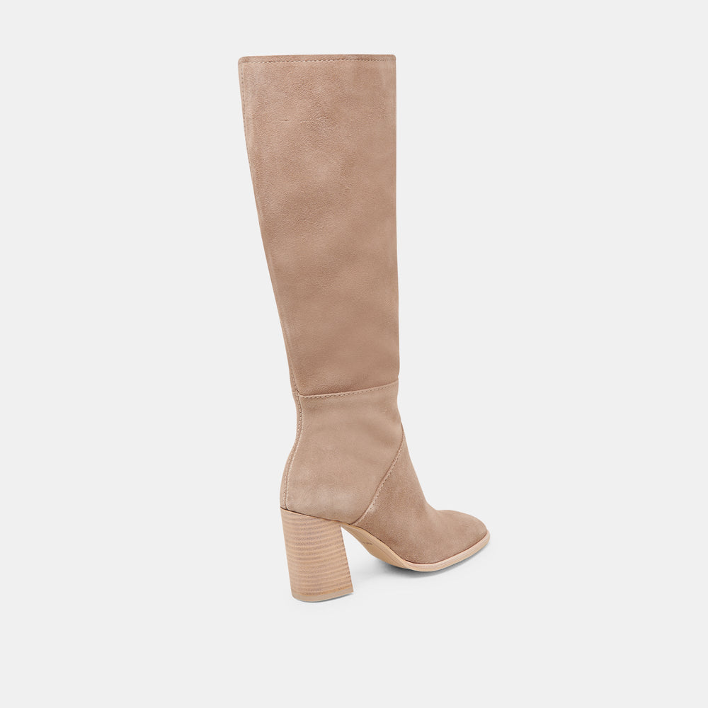 Dolce Vita SHOES | FYNN Wide Calf Boots Truffle Suede | Truffle Suede Knee-High Boots
 – Dolce Vita