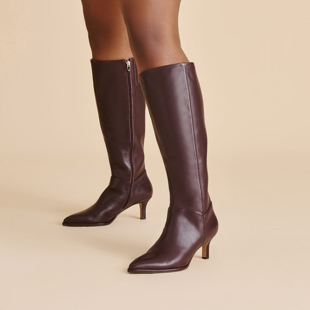 Dolce Vita SHOES | Aldy Mulberry Leather Wide Calf Boots