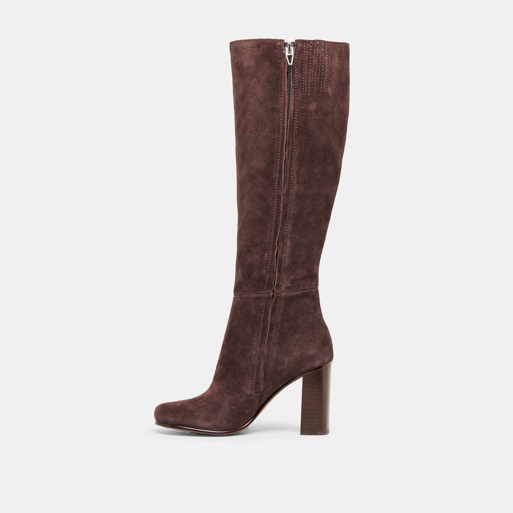 Dolce Vita SHOES | Hudsin Wide Calf Mahogany Suede Boots