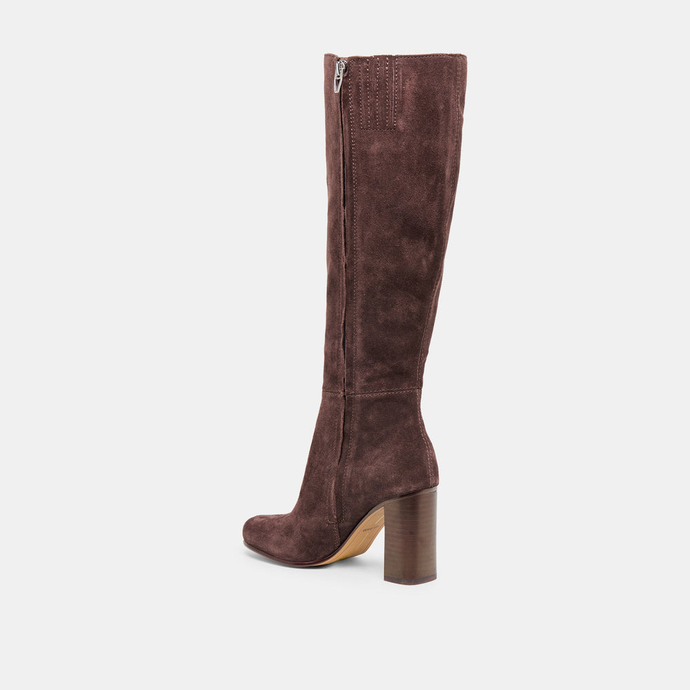 Dolce Vita SHOES | Hudsin Wide Calf Mahogany Suede Boots