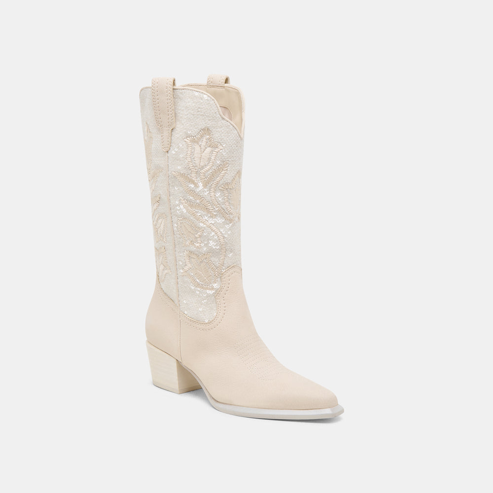Dolce Vita SHOES | Vorah Pearl Creme Sequin Boots