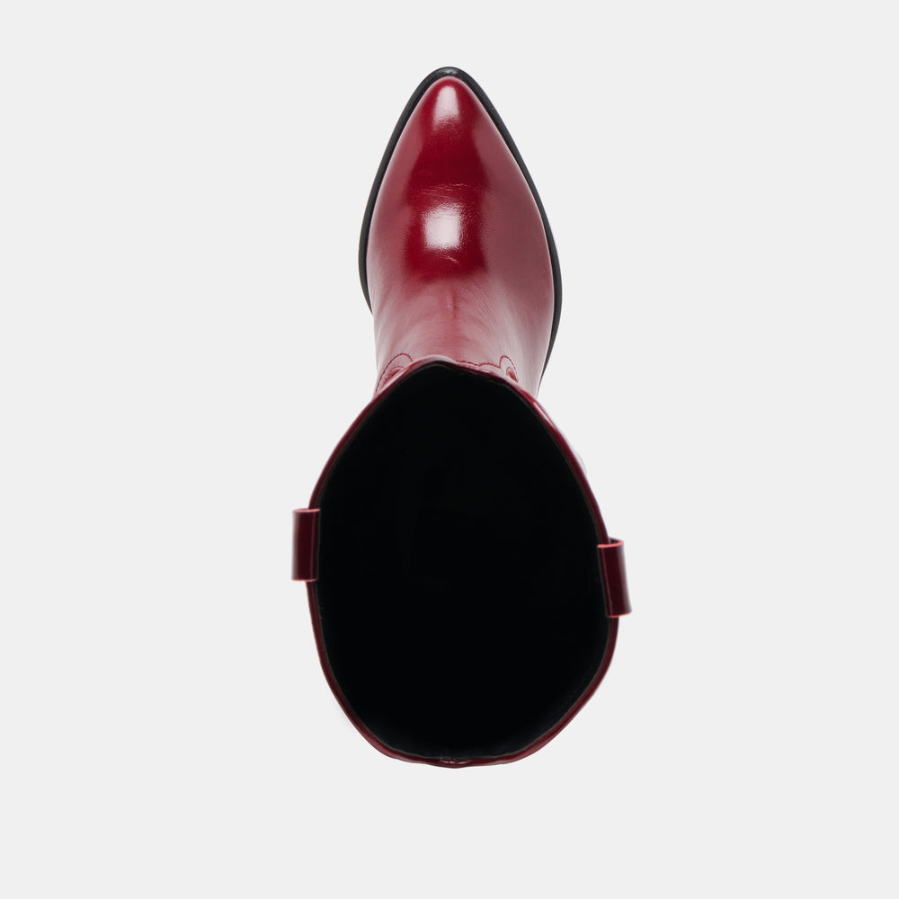 Dolce Vita SHOES | Mirla Oxblood Leather Wide Calf Boots