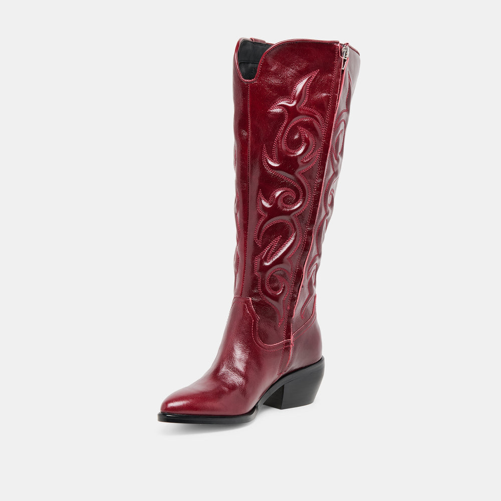 Dolce Vita SHOES | Mirla Oxblood Leather Wide Calf Boots