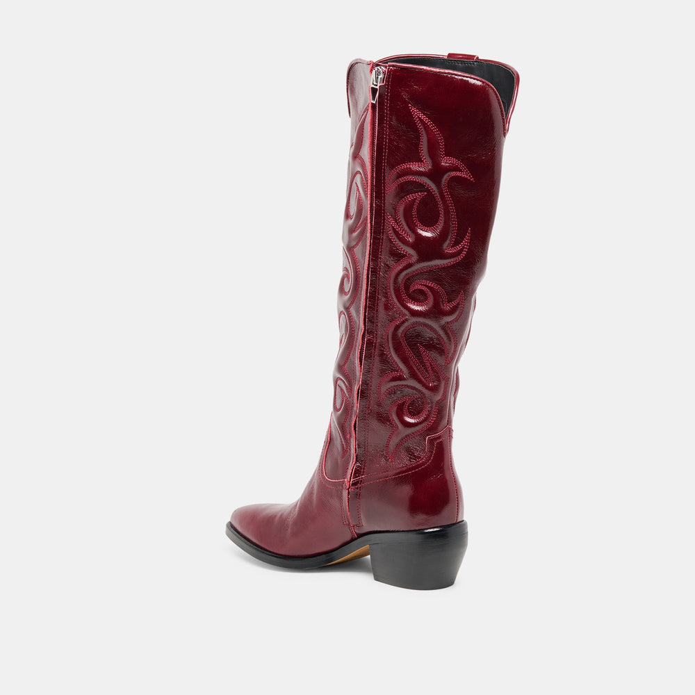 Dolce Vita SHOES | Mirla Oxblood Leather Wide Calf Boots