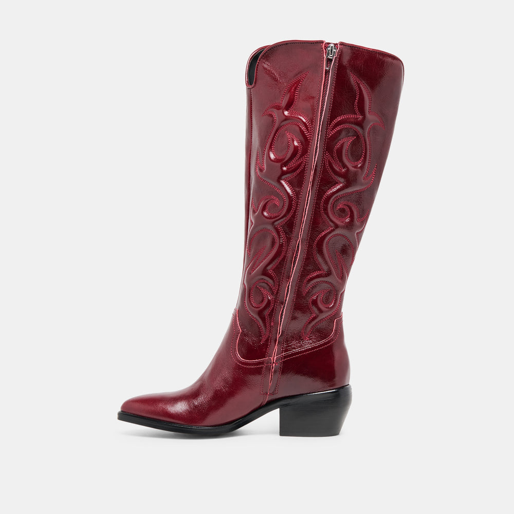 Dolce Vita SHOES | Mirla Oxblood Leather Wide Calf Boots