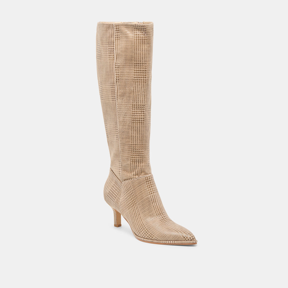 Dolce Vita SHOES | Aldy Herringbone Printed Suede Boots
