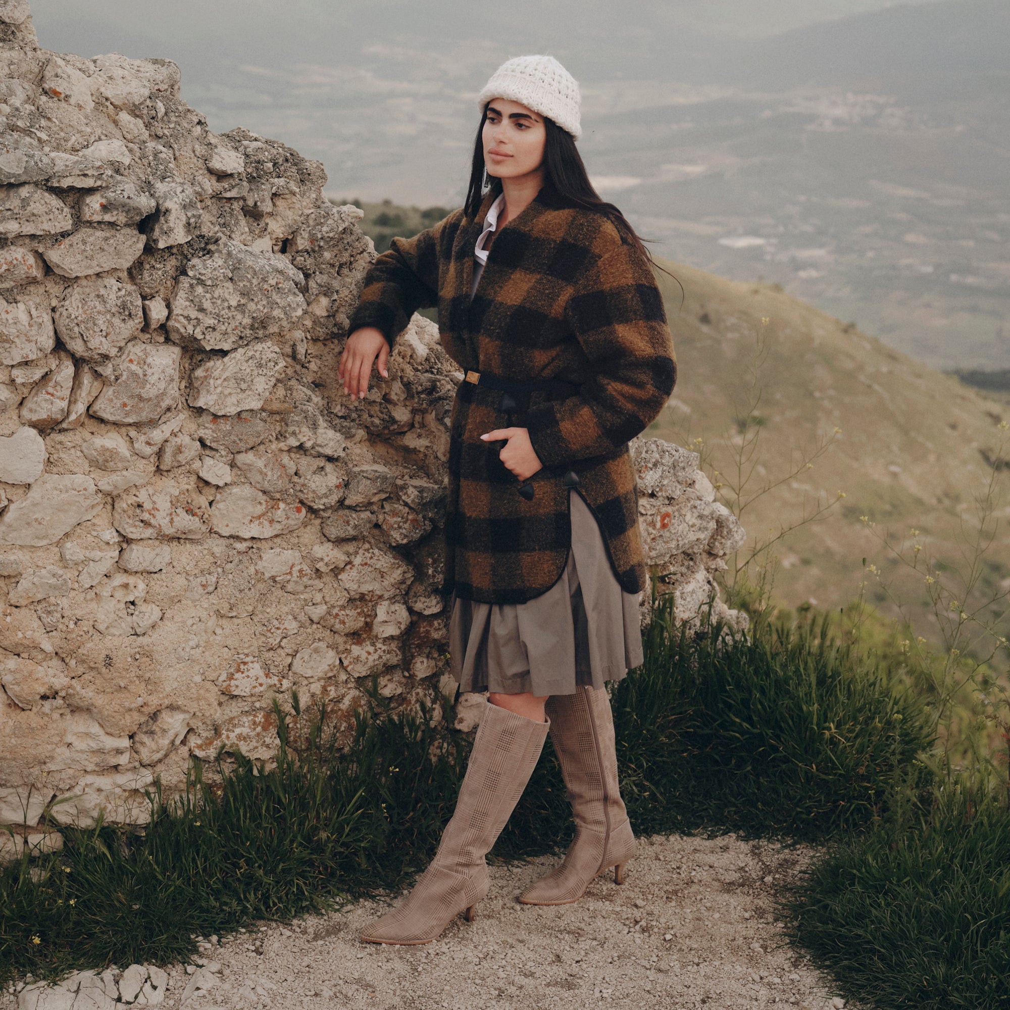 Dolce Vita SHOES | Aldy Herringbone Printed Suede Boots