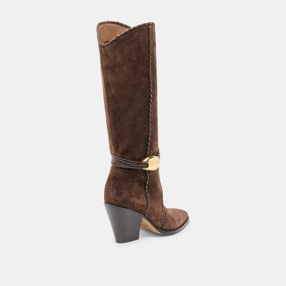 Dolce Vita SHOES | Jody Dk Brown Suede Wide Calf Boots