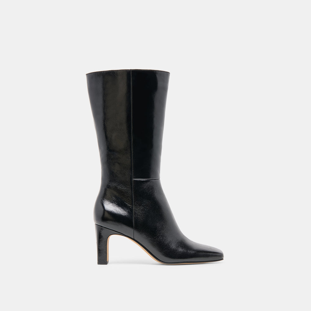 Dolce Vita SHOES | Riggs Wide Calf Black Leather Boots