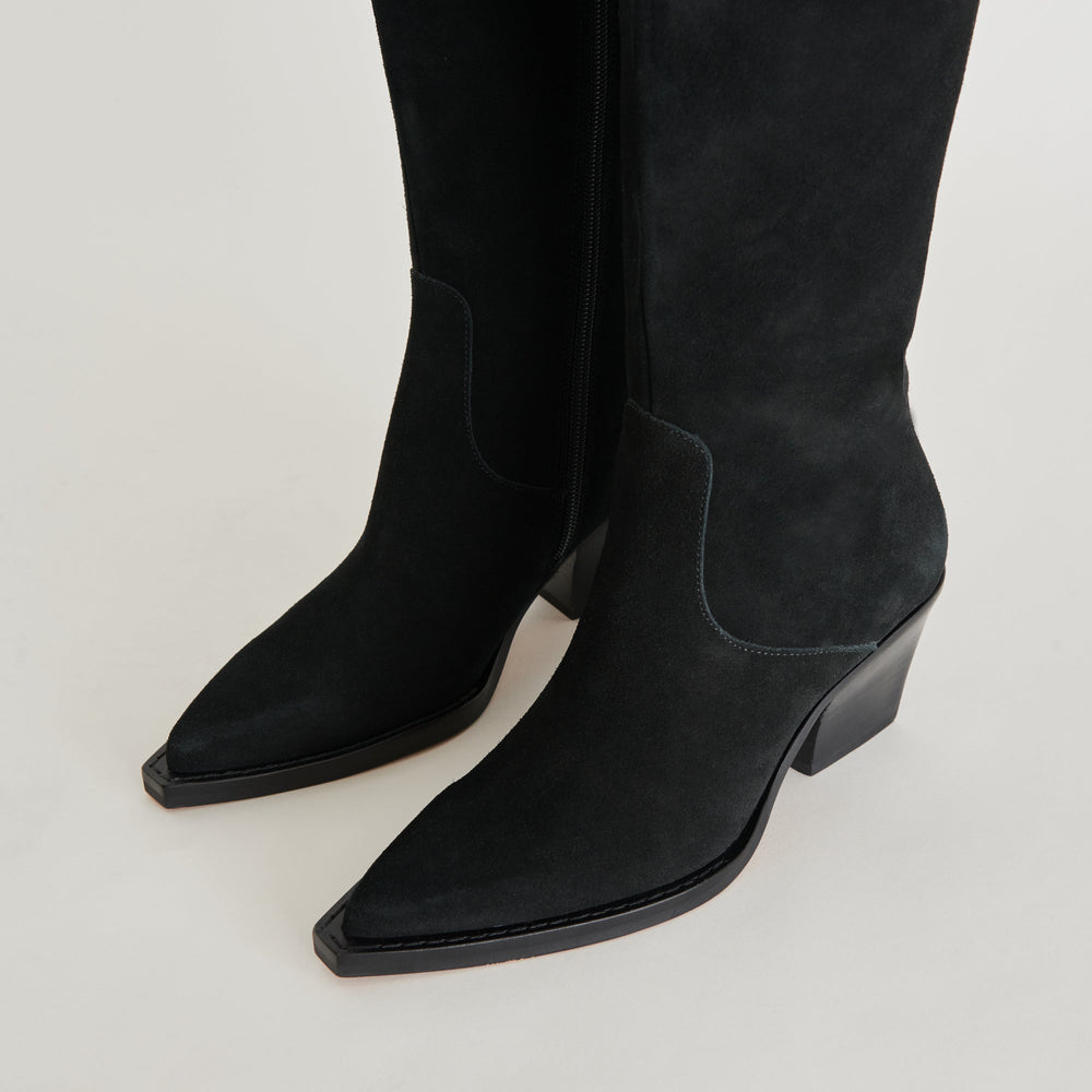 Dolce Vita SHOES | Raj Boots in Onyx Suede | Women's Onyx Suede Knee-High Boots
 – Dolce Vita