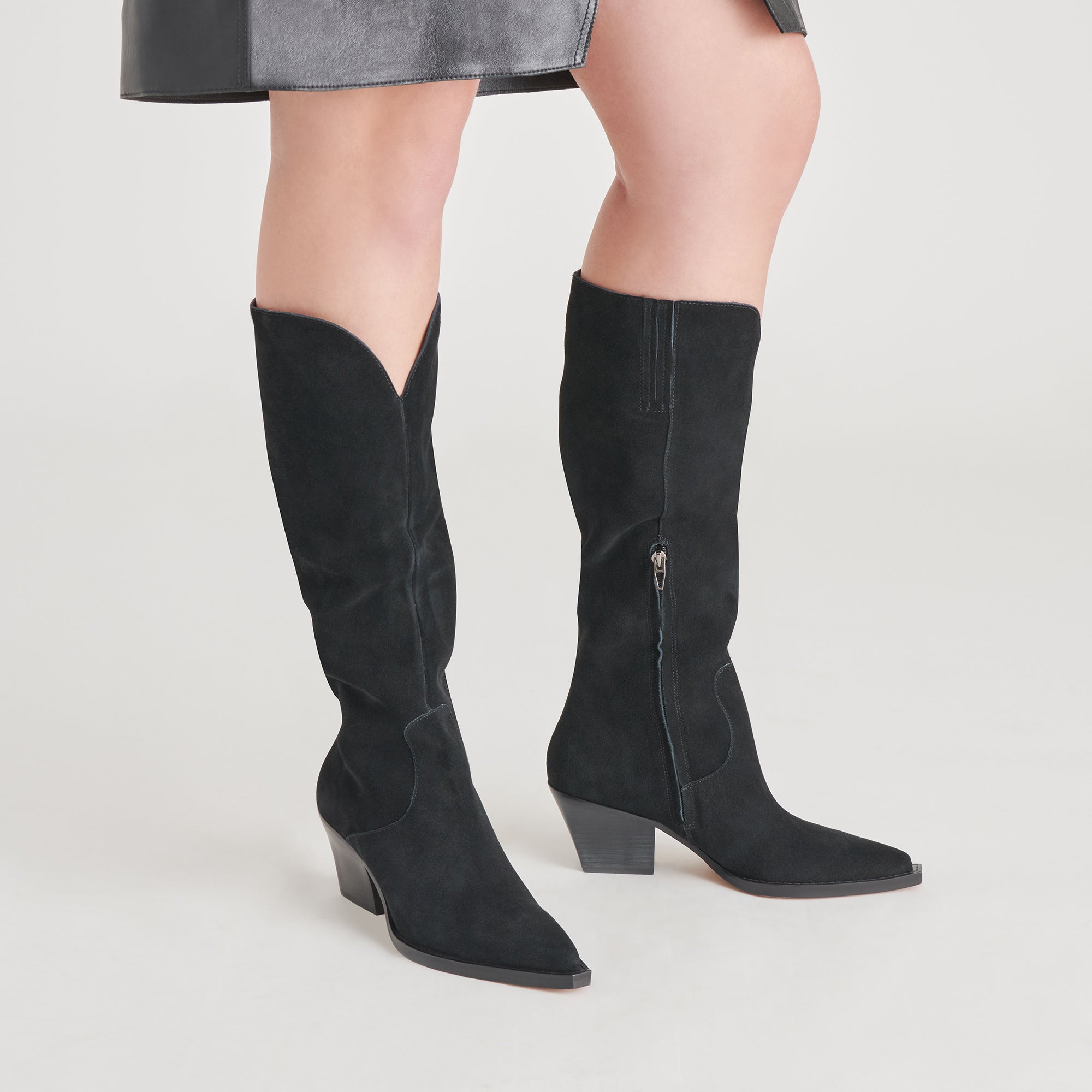 Dolce Vita SHOES | Raj Boots in Onyx Suede | Women's Onyx Suede Knee-High Boots
 – Dolce Vita