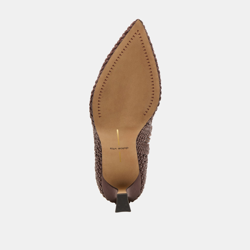 Dolce Vita SHOES | Embry Brown Woven Stella Booties