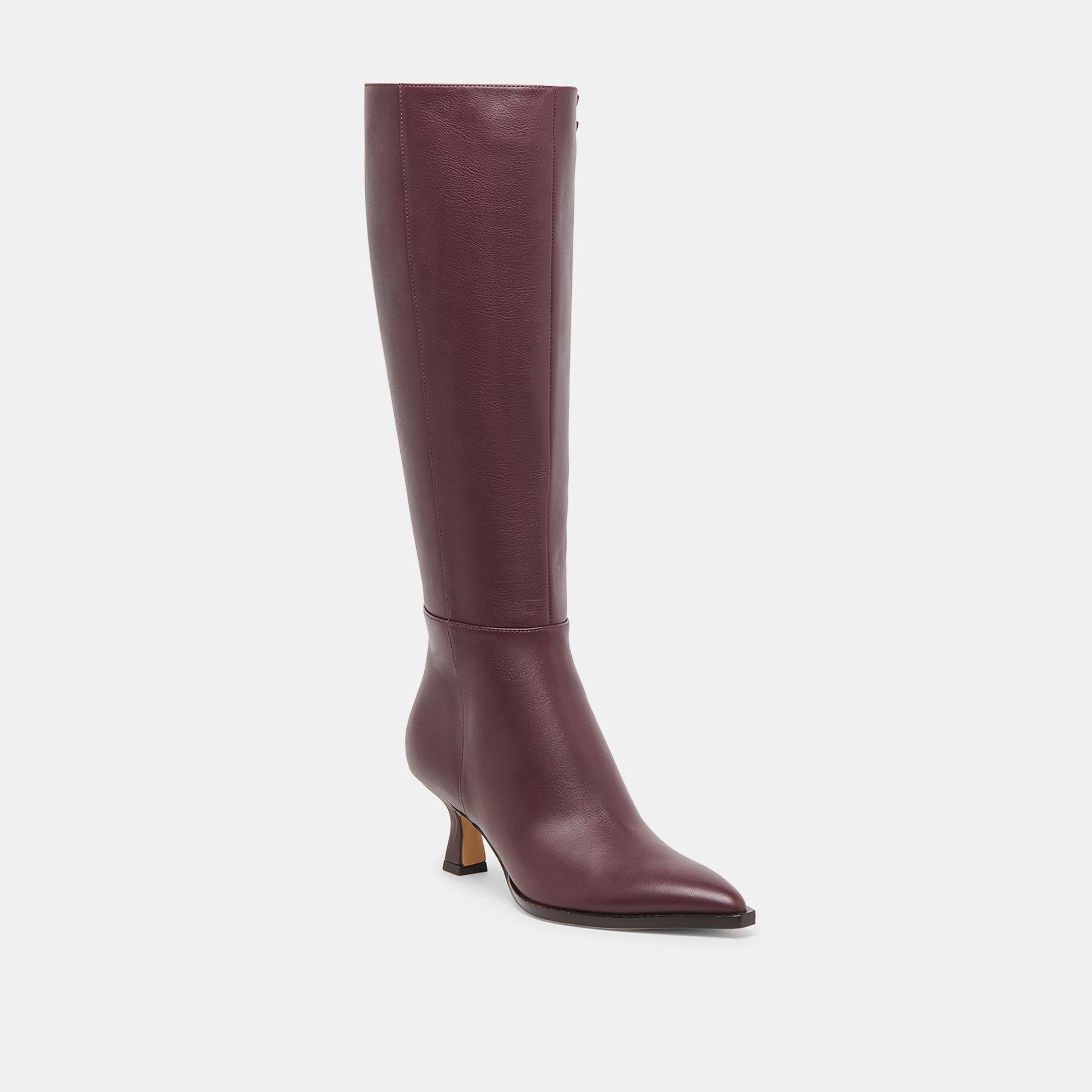 Dolce Vita SHOES | Auggie Wine Leather Wide Calf Boots
