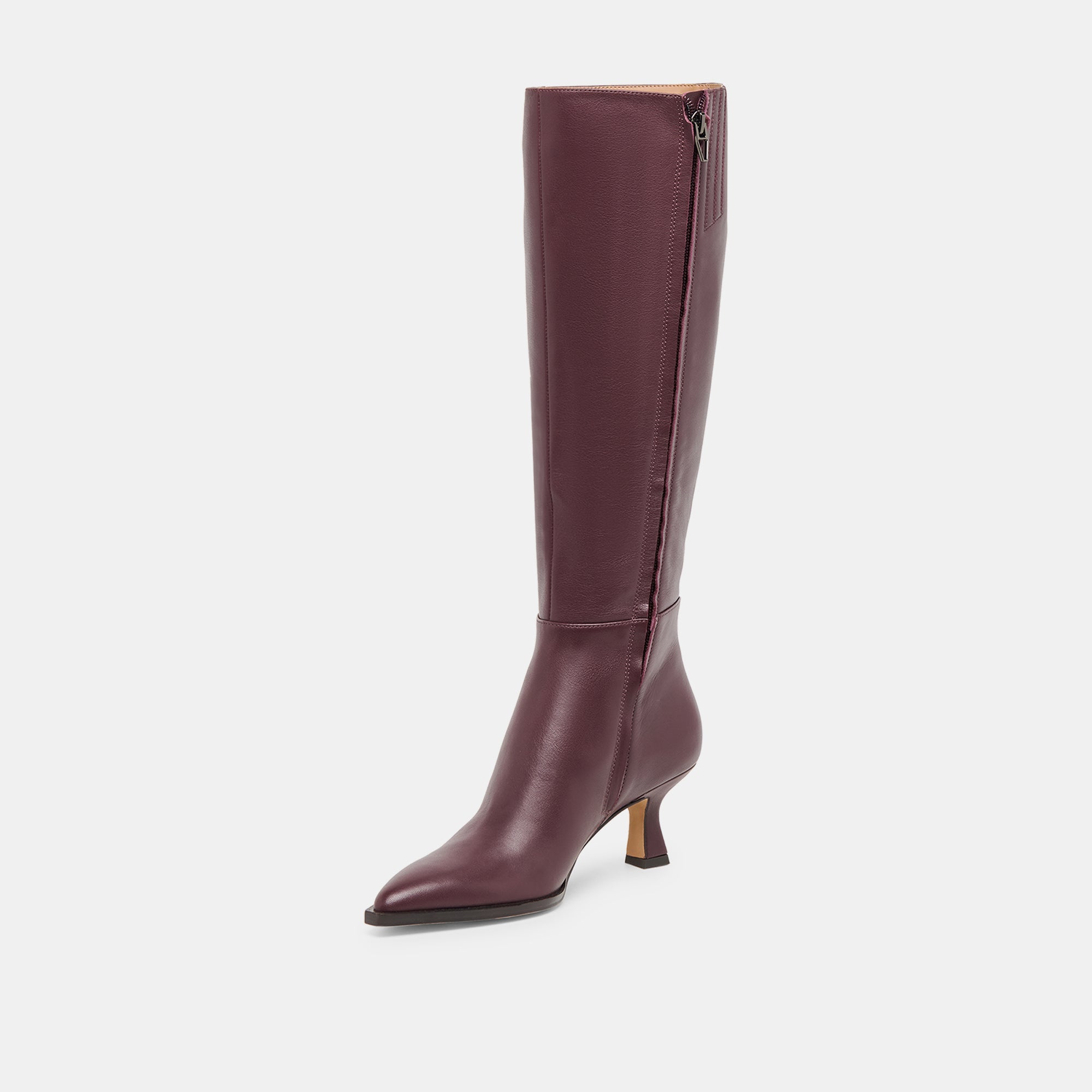 Dolce Vita SHOES | Auggie Wine Leather Wide Calf Boots