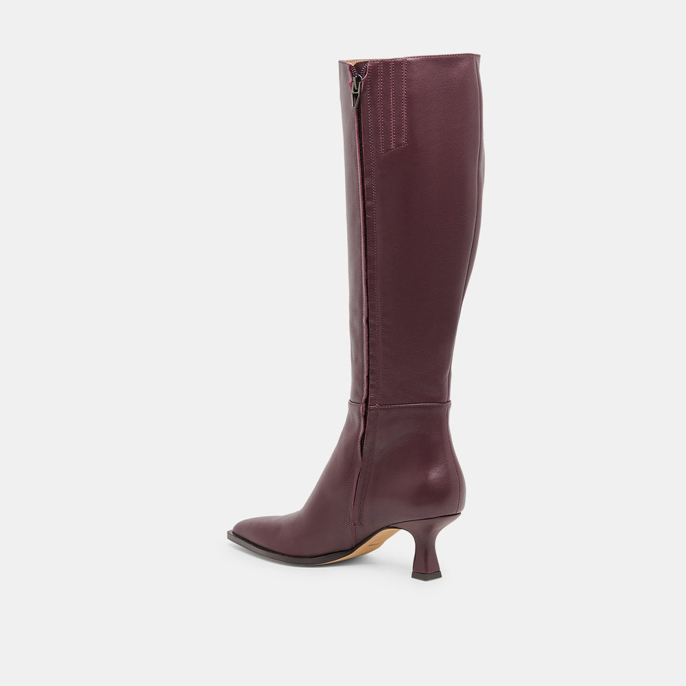 Dolce Vita SHOES | Auggie Wine Leather Wide Calf Boots