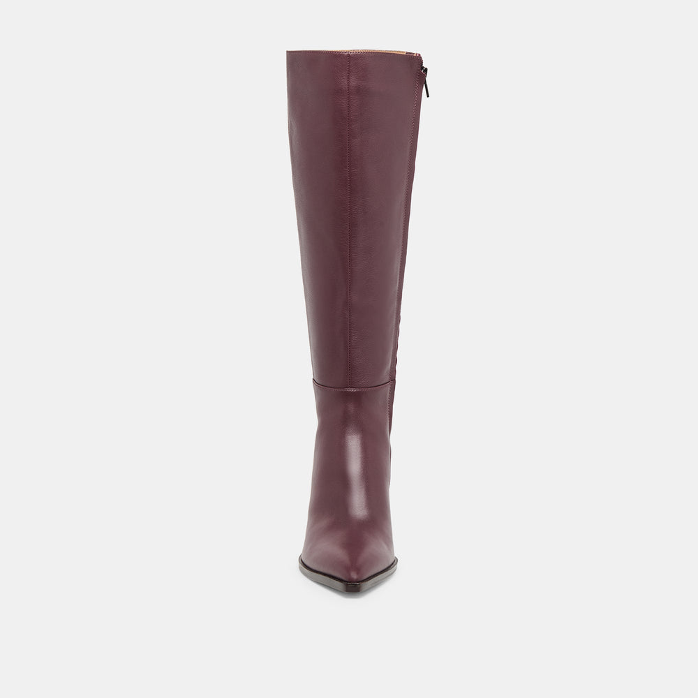 Dolce Vita SHOES | Auggie Wine Leather Wide Calf Boots