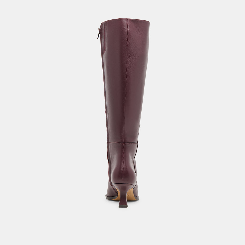 Dolce Vita SHOES | Auggie Wine Leather Wide Calf Boots