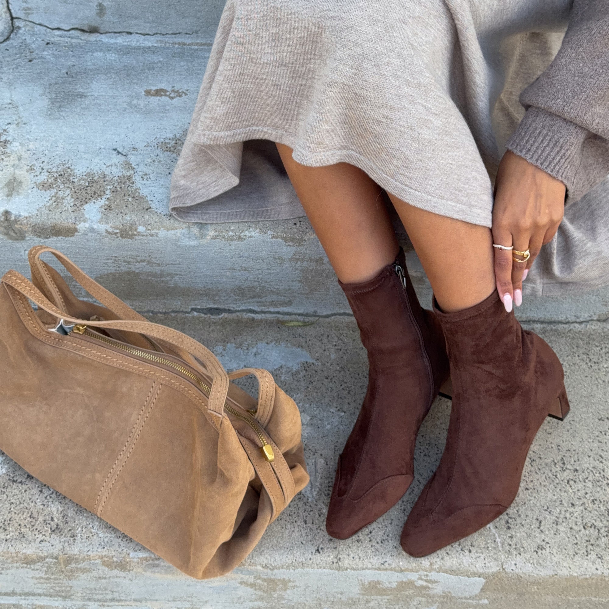 Dolce Vita SHOES | Anika Dk Brown Stella Suede Boots