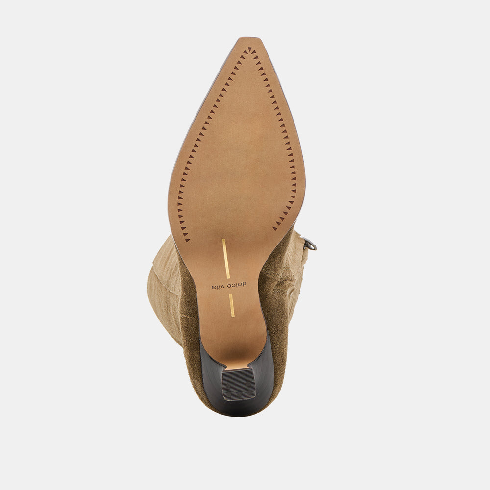 Dolce Vita SHOES | Auggie Olive Suede Wide Calf Boots