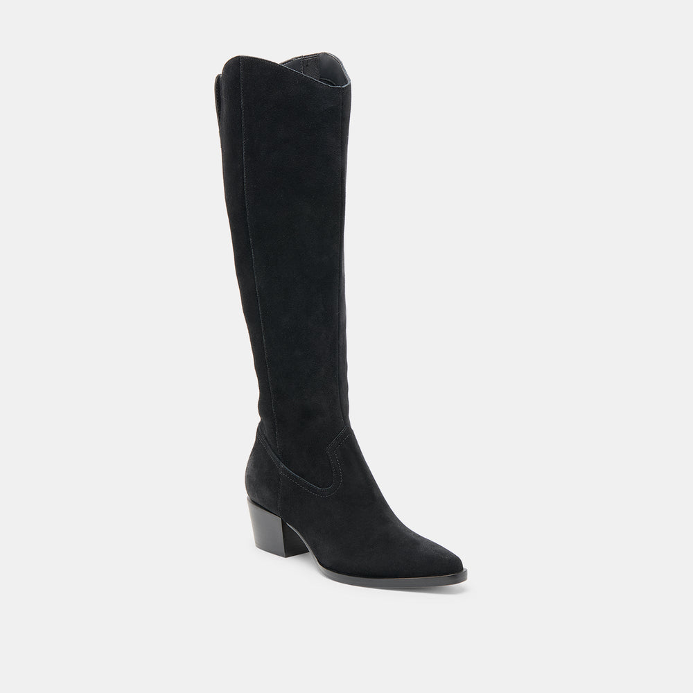 Dolce Vita SHOES | Virona H2O Waterproof Onyx Suede Wide Calf Boots