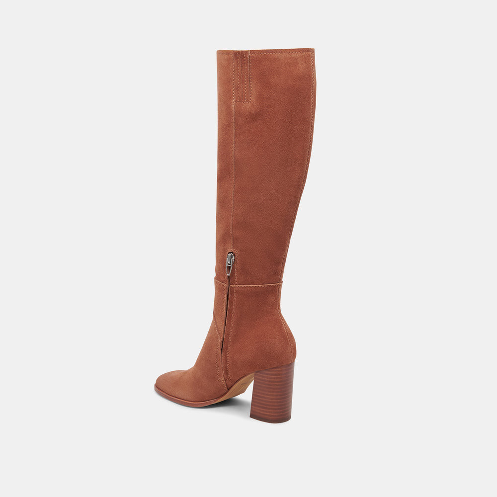 Dolce Vita SHOES | FYNN Wide Calf Boots DK Brown Suede | Brown Suede Knee-High Boots
 – Dolce Vita