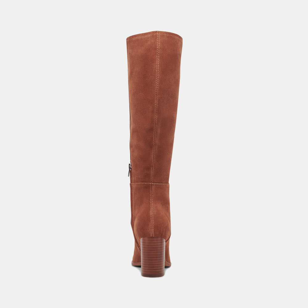 Dolce Vita SHOES | FYNN Wide Calf Boots DK Brown Suede | Brown Suede Knee-High Boots
 – Dolce Vita