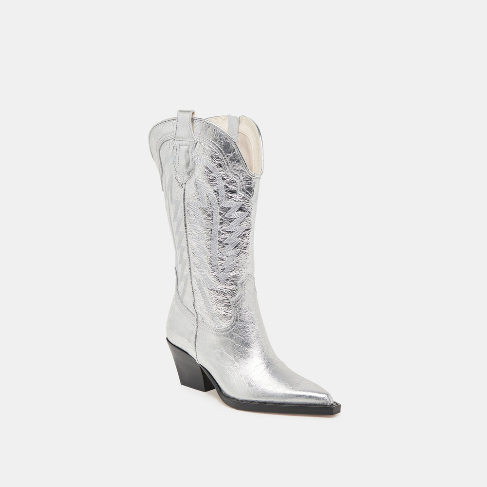 Dolce Vita SHOES | Ryland Extra Wide Calf Silver Boots | Distressed Leather Boots
 – Dolce Vita