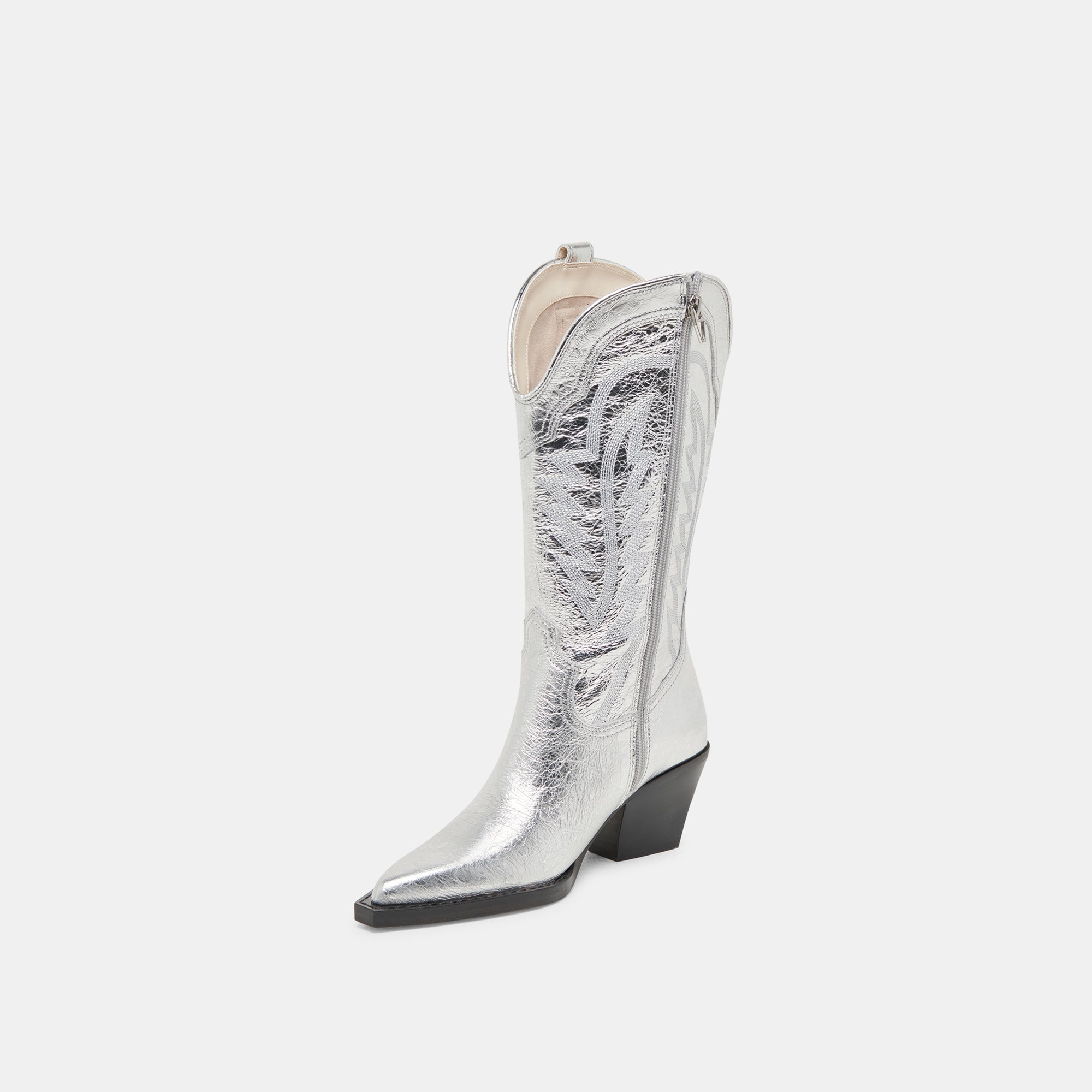 Dolce Vita SHOES | Ryland Extra Wide Calf Silver Boots | Distressed Leather Boots
 – Dolce Vita