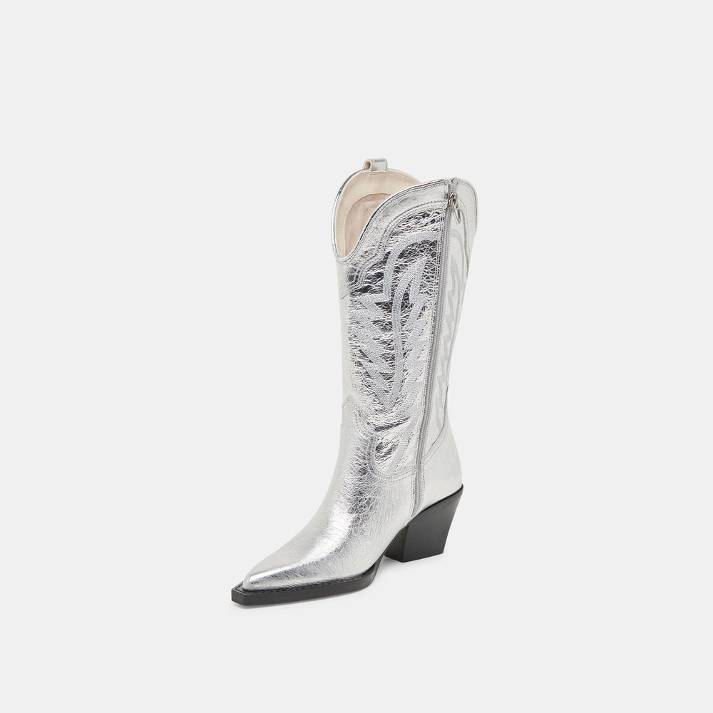 Dolce Vita SHOES | Ryland Extra Wide Calf Silver Boots | Distressed Leather Boots
 – Dolce Vita