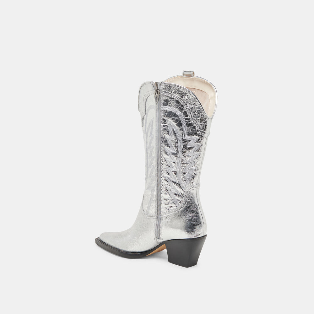 Dolce Vita SHOES | Ryland Extra Wide Calf Silver Boots | Distressed Leather Boots
 – Dolce Vita