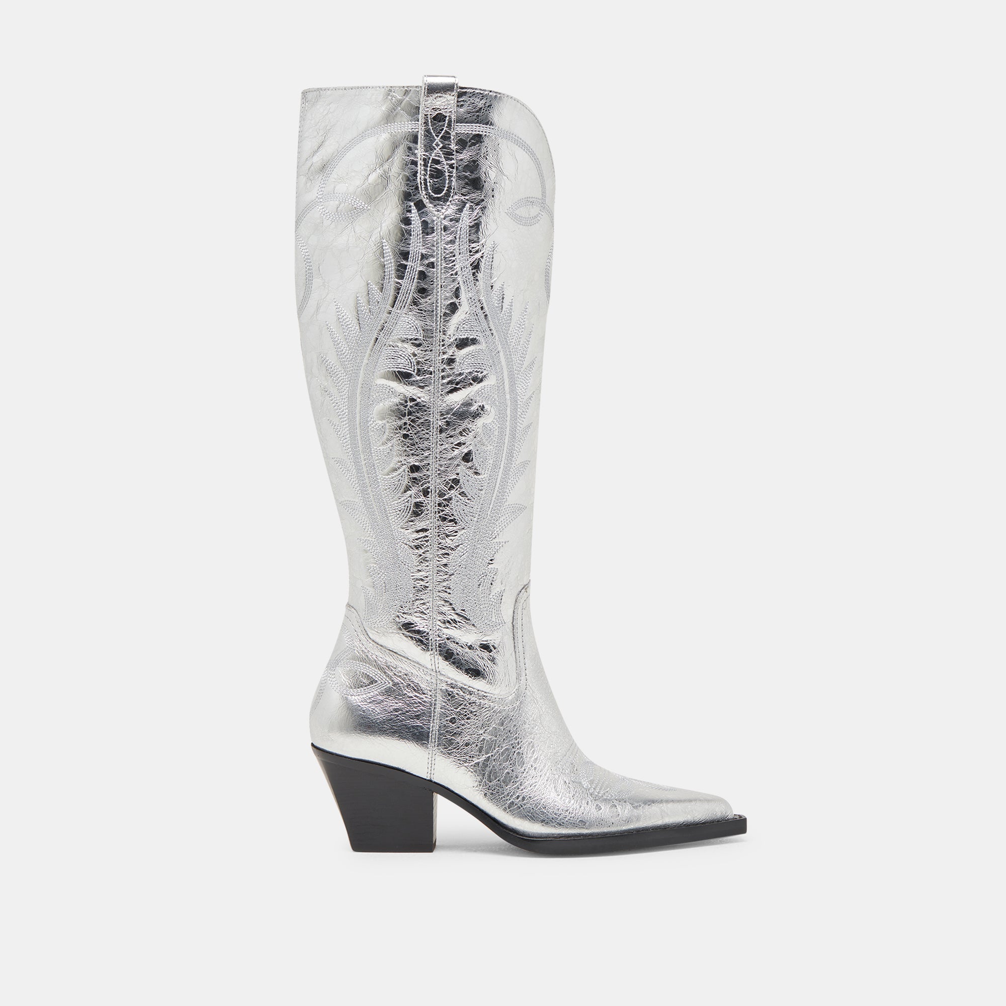 Dolce Vita SHOES | Ryatt Extra Wide Calf Silver Boots | Distressed Leather Boots
 – Dolce Vita