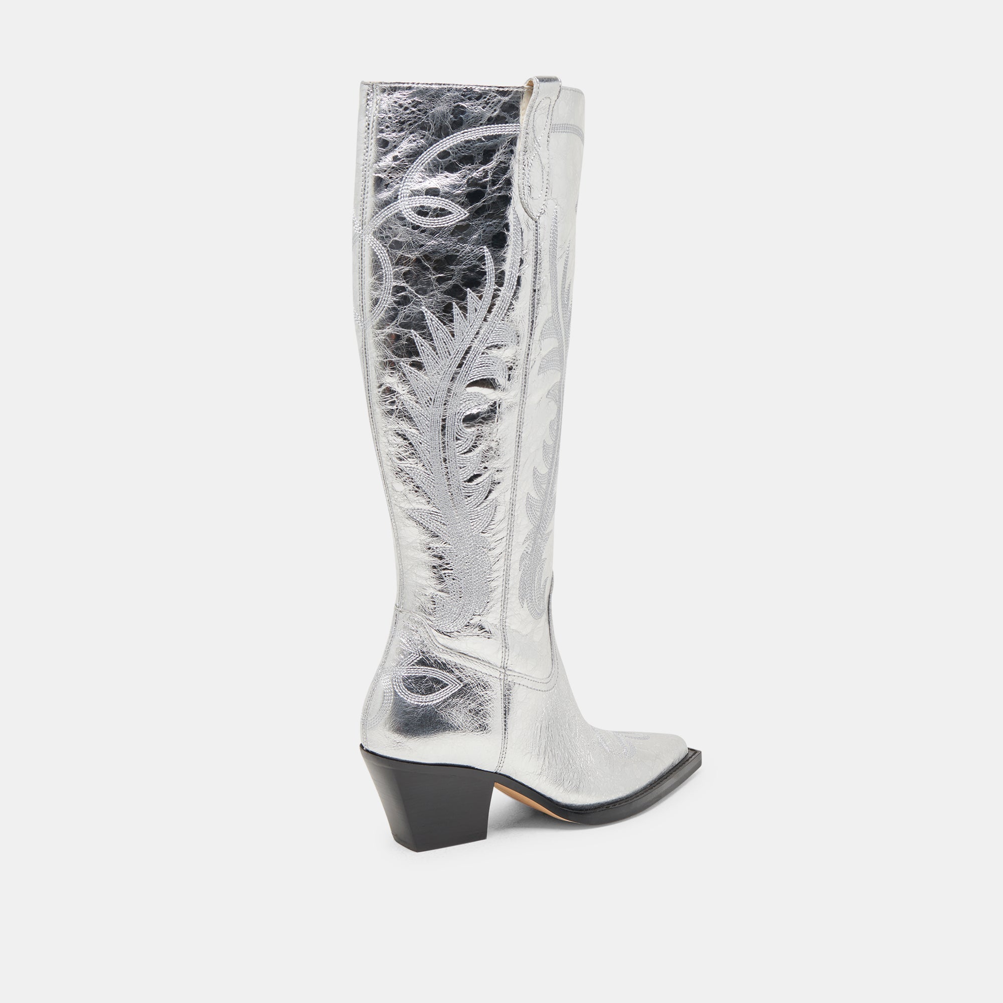 Dolce Vita SHOES | Ryatt Extra Wide Calf Silver Boots | Distressed Leather Boots
 – Dolce Vita